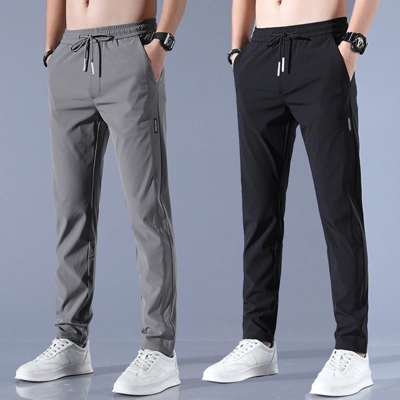 (Pack of 2) Men’s Lycra Stretchable Track Pants | Regular Fit with Drawstring & Zipper Pockets, Quick-Dry | Ideal for Everyday Casual Use, Sportswear |