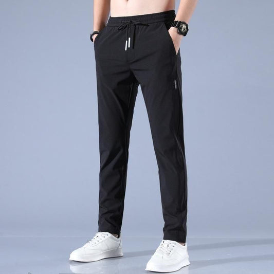 (Pack of 2) Menβs Lycra Stretchable Track Pants | Regular Fit with Drawstring & Zipper Pockets, Quick-Dry | Ideal for Everyday Casual Use, Sportswear |