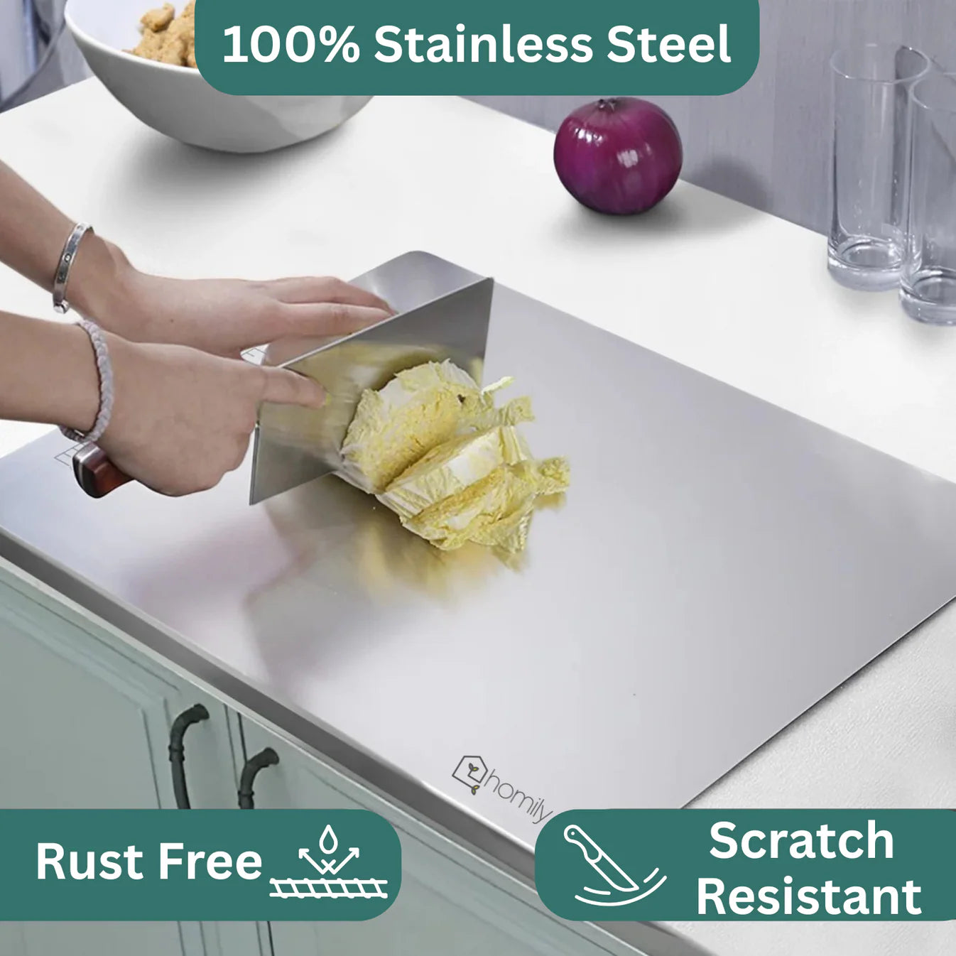 Stainless Steel Chopping Board (35x31cm)