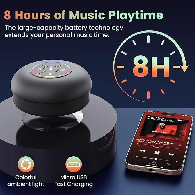 Waterproof Bluetooth Speaker with Suction Cup – Portable &amp; Loud
